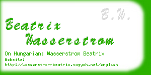 beatrix wasserstrom business card